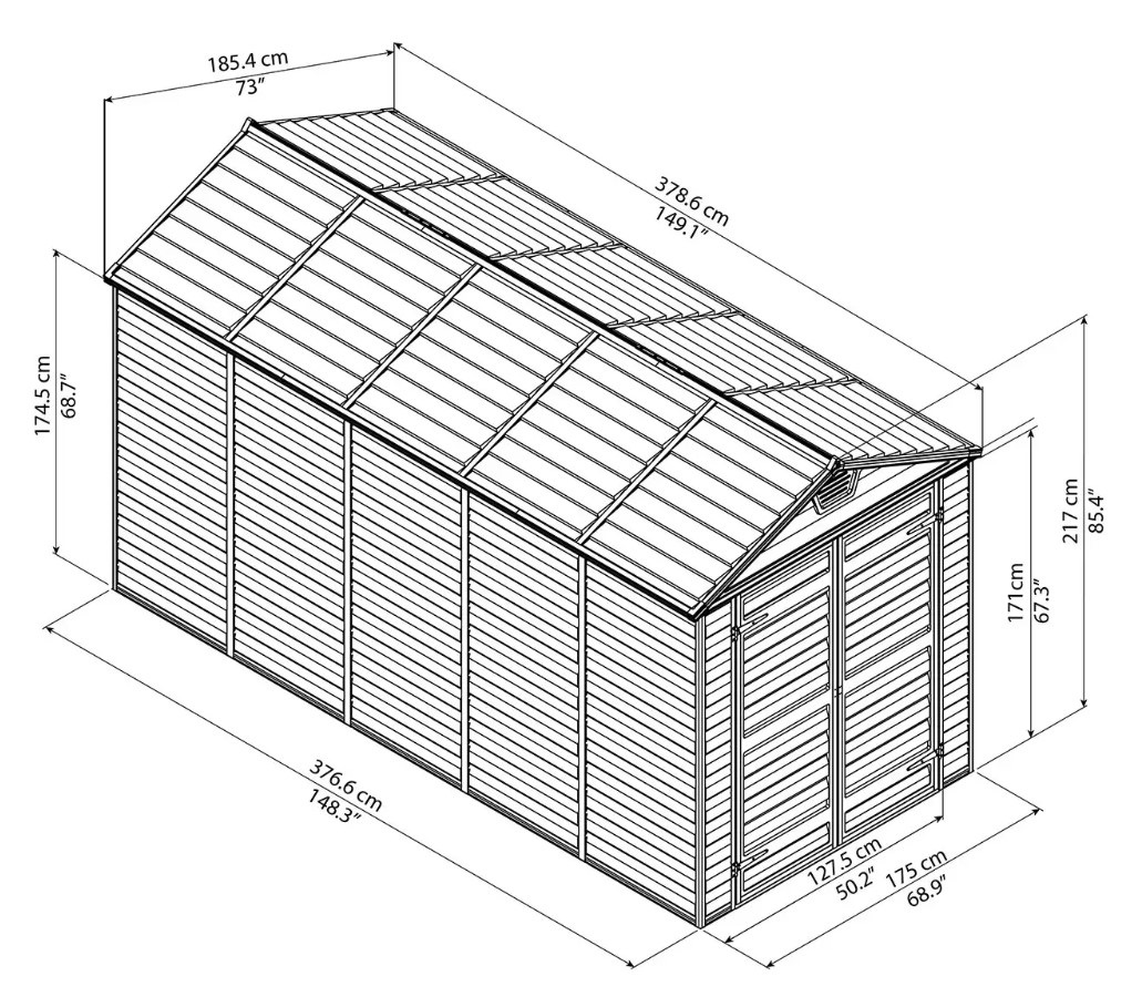 Сарай Palram – Canopia SkyLight 6x12 коричневый