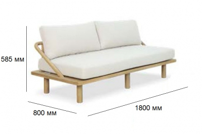 Диван деревянный трехместный с подушками Denmark