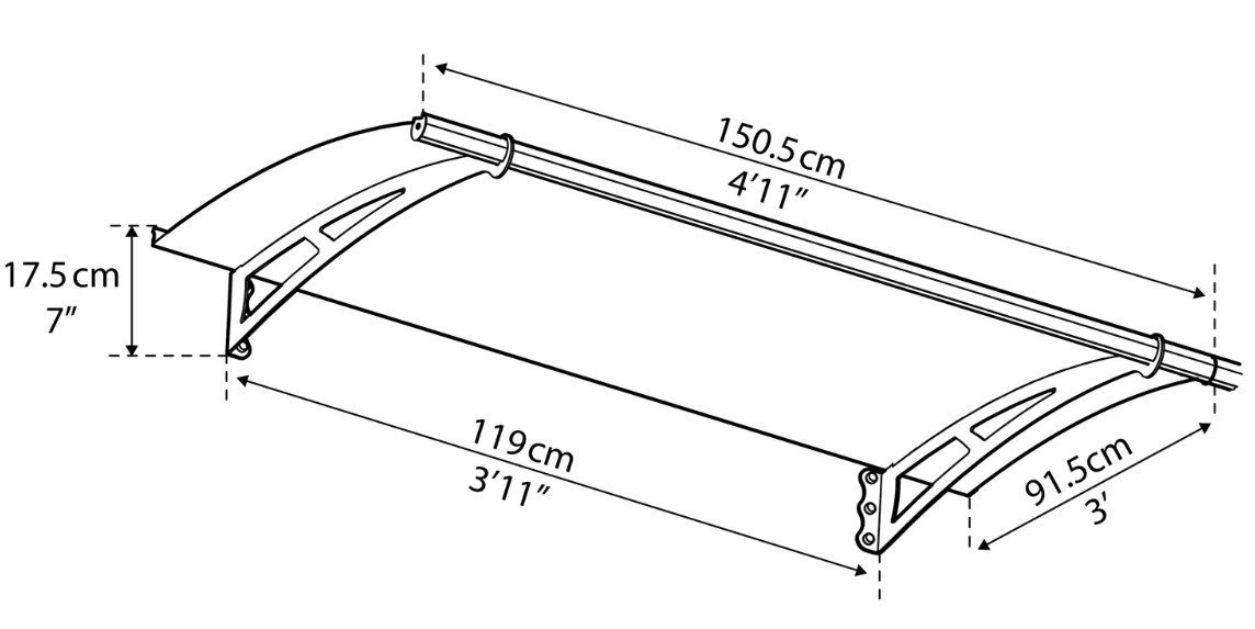 Дверной козырек Palram Aquila 1500