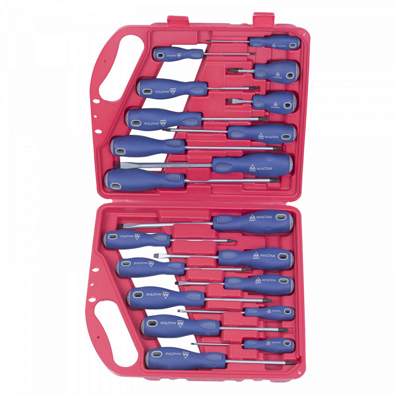 Набор отверток в пластиковом кейсе, 20 предметов 