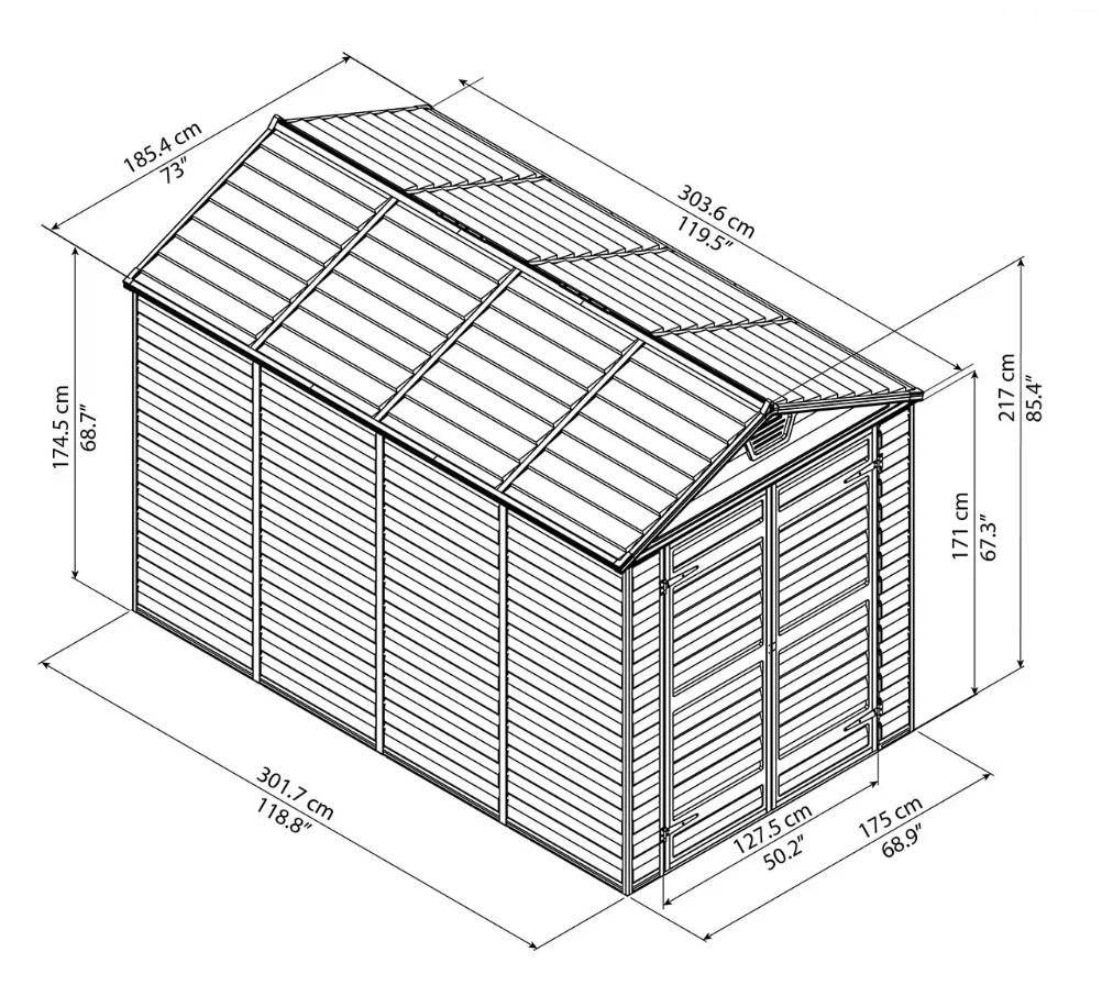 Сарай Palram – Canopia SkyLight 6x10 коричневый