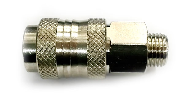 Универсальная пневморозетка БРС с самозапиранием с наружной резьбой