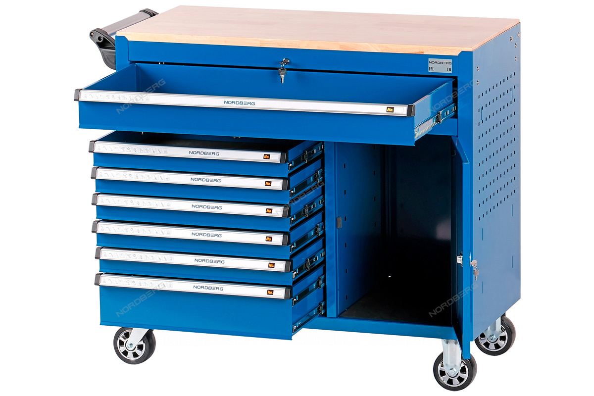 Тележка инструментальная, 7 выдвижных ящиков