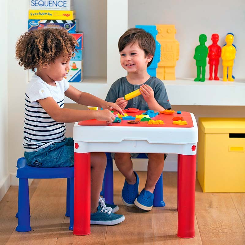 Столик для игр с конструктором + 2 стульчика ConstrucTable (3 В 1)