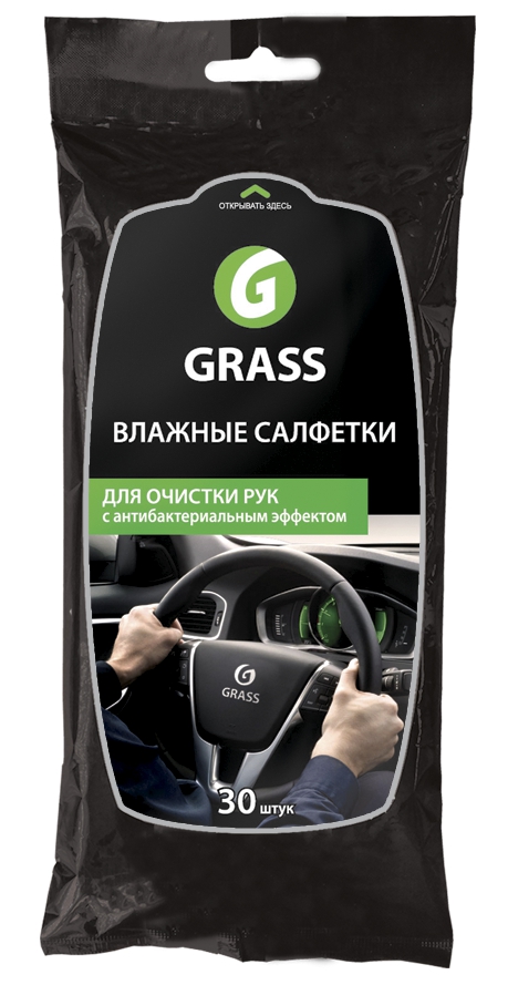 Салфетка влажная д/очистки рук 16шт/уп GRASS