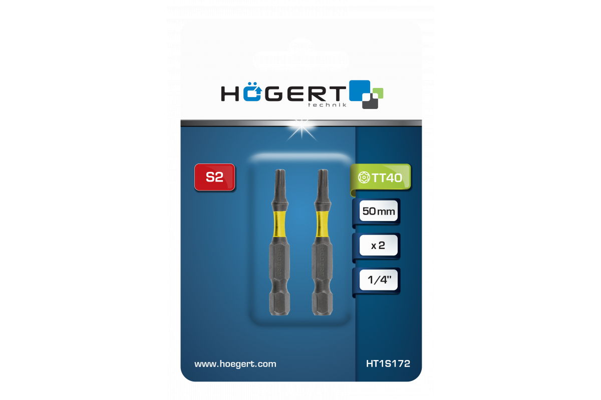 Биты ударные Т27, 50 мм, сталь S2, 2 шт.