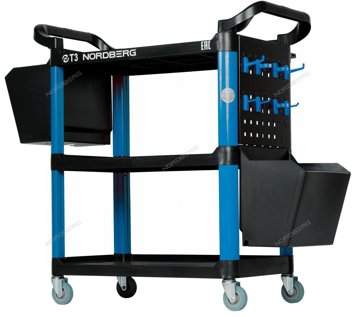 Тележка профессиональная с пластиковыми полками