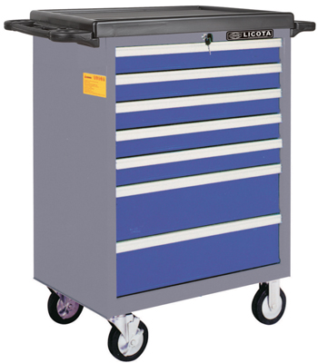 Тележка инструментальная 7 полок, с набором инструмента 387 предметов