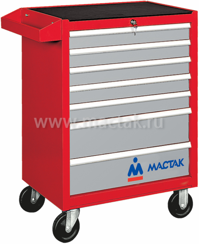 Тележка инструментальная серии «ПРИМА», 7 полок, красная 