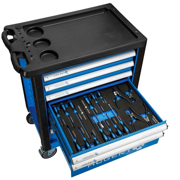 Инструментальная тележка 6 полок c набором инструмента 214 предметов