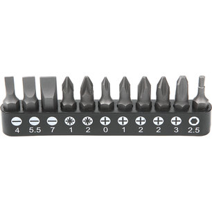 Набор бит 1/4" 25 мм на держателе SL, PH, PZ, HEX