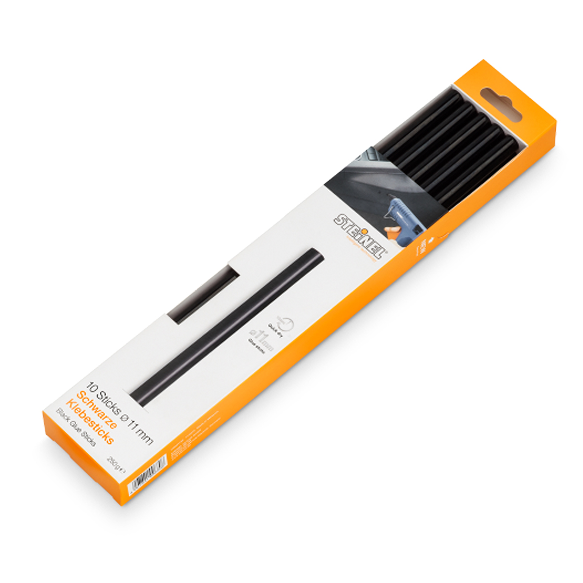 Стержень чёрный (10 шт; 11х250 мм) для клеевых пистолетов