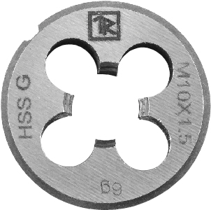 Плашка D-DRIVE круглая ручная с направляющей в наборе М6х1.0, HSS, Ф25х9 мм