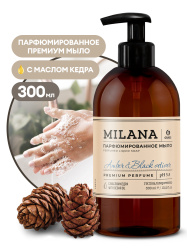 жидкое парфюмированное мыло milana "amber&black vetiver" (300мл)