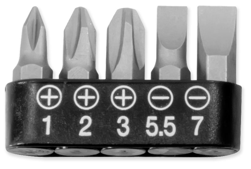 ABD-031K2 Отвертка трещоточная мини с битами 1/4", 6 пр.