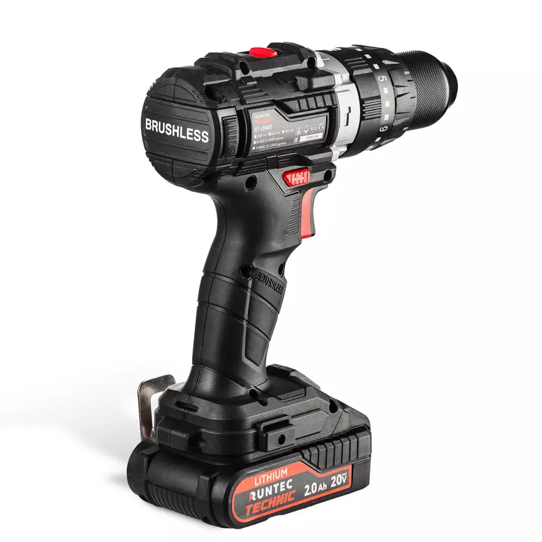 Дрель-шуруповерт ударная аккумуляторная TECHNIC 13 мм, 20В, 2*2Ач, 40Нм