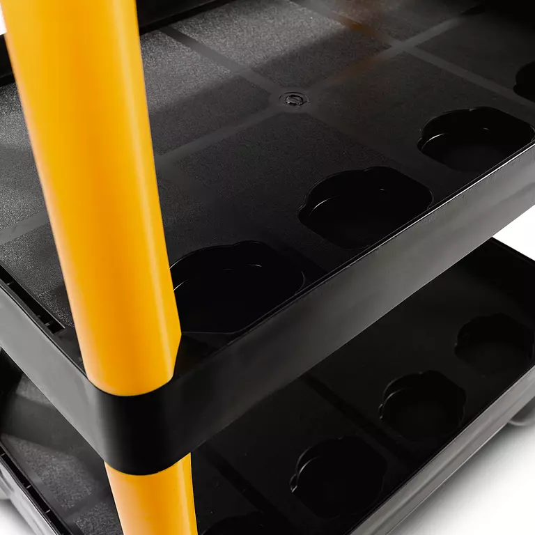 Тележка с тремя открытыми полками, черная