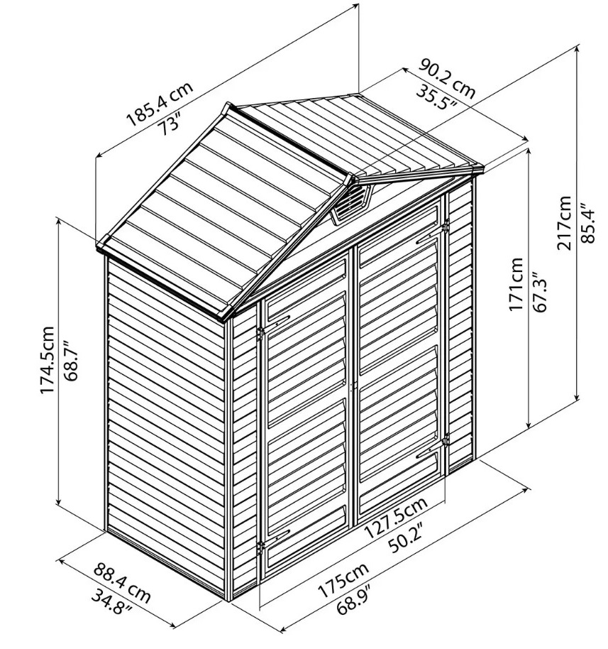Сарай Palram – Canopia SkyLight 6x3 серый