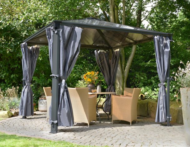 Открытая беседка GAZEBO PALERMO 3000 (серый) 