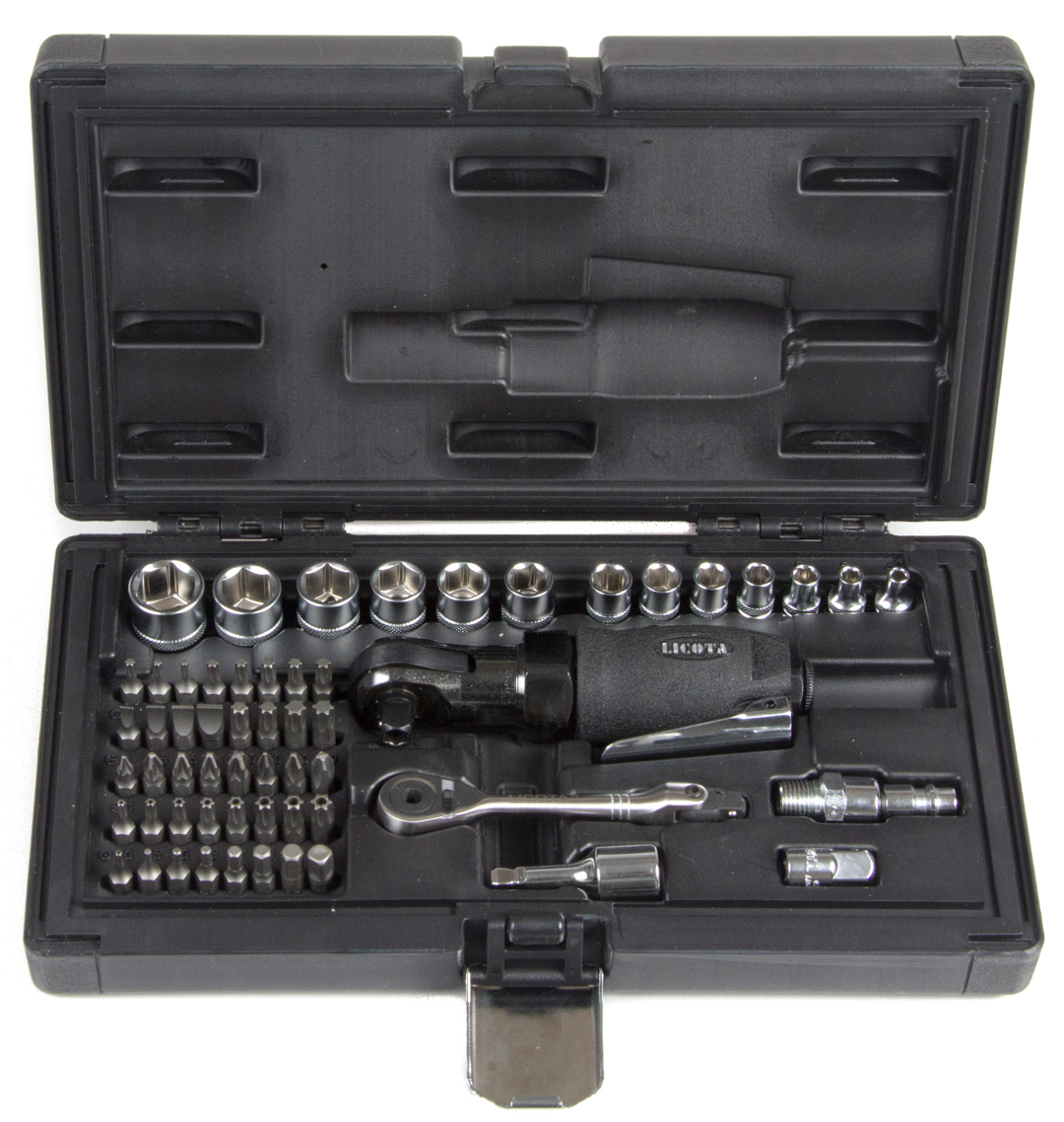 Пневмотрещотка 2в1 3/8" 34 Нм  в наборе, 59пр.