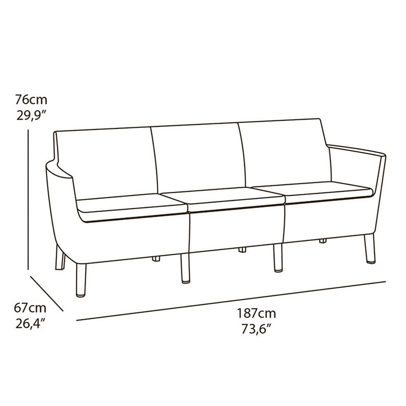 Диван трехместный SALEMO 3 SEATER SOFA