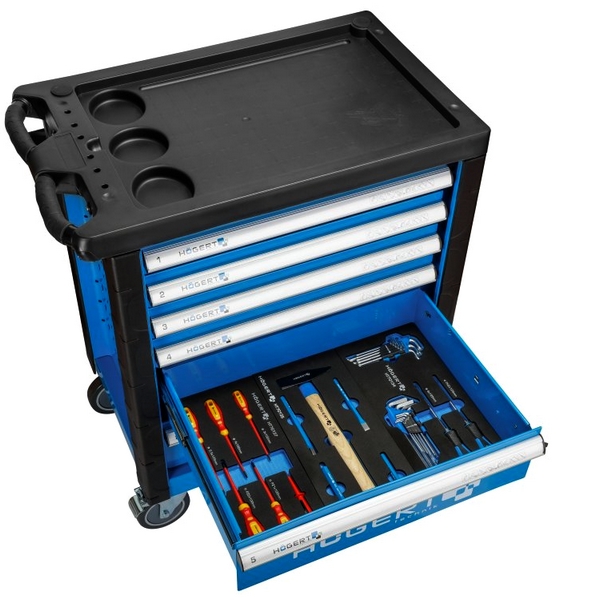 Инструментальная тележка 6 полок c набором инструмента 214 предметов