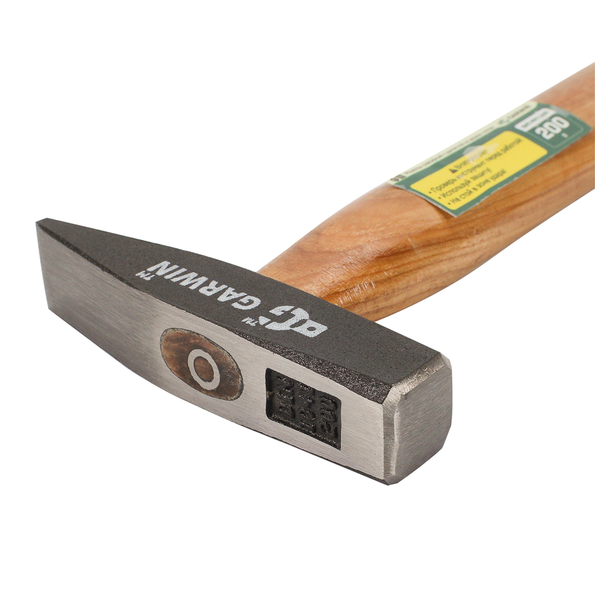 молоток слесарный garwin industrial с рукояткой из дерева гикори, 200 г