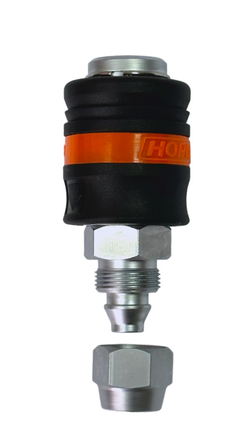 Быстросъем (Елочка-мама) (ø8мм) под шланг с резъбой и гайкой