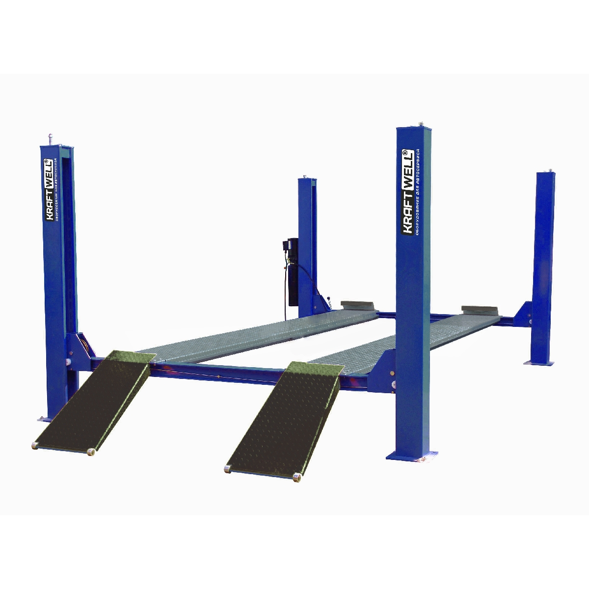 Подъемник четырехстоечный г/п 5500 кг. платформы гладкие 