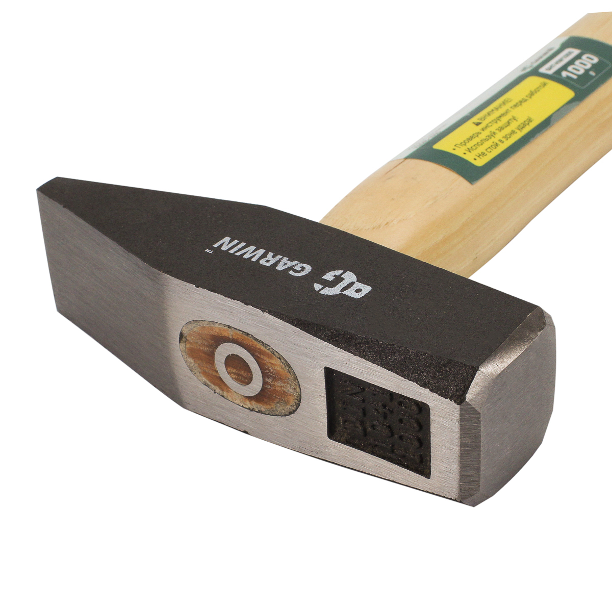 молоток слесарный garwin industrial с рукояткой из дерева гикори, 1000 г