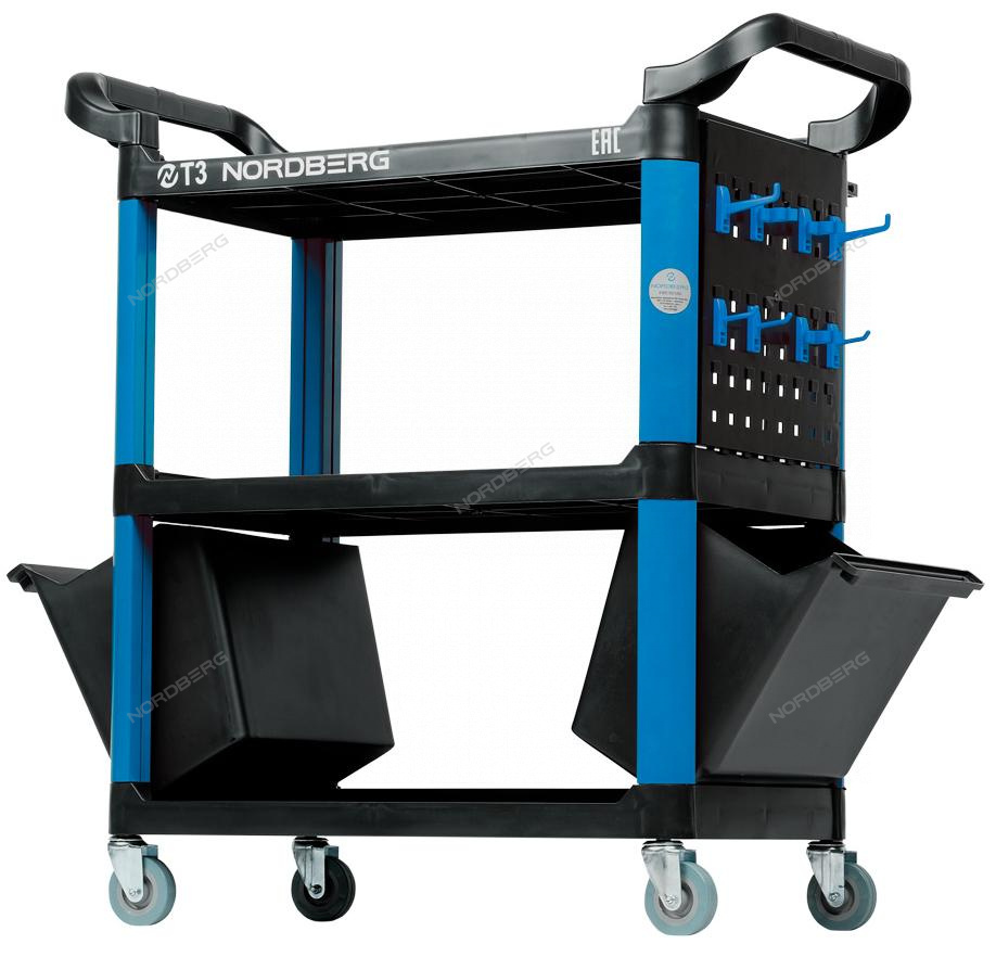 Тележка профессиональная с пластиковыми полками