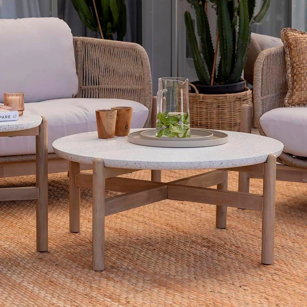 Комплект деревянной плетеной мебели Talara