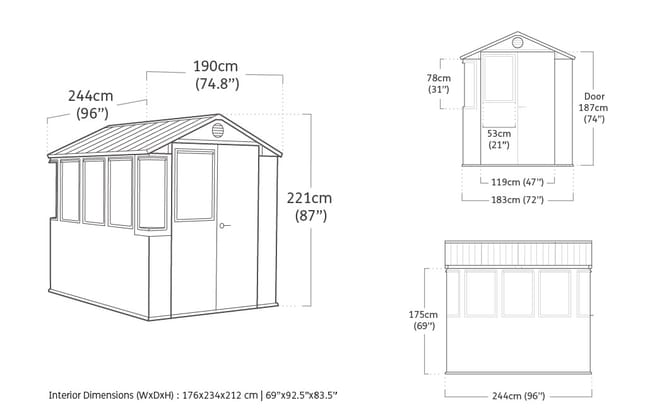 Сарай для выращивания Darwin Potting Shed 6x8 17213240