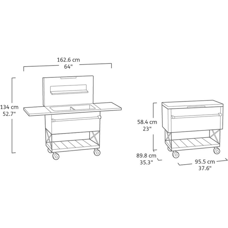 Холодильник для патио и тележка для напитков PATIO COOLER AND BEVERAGE CART 17210407