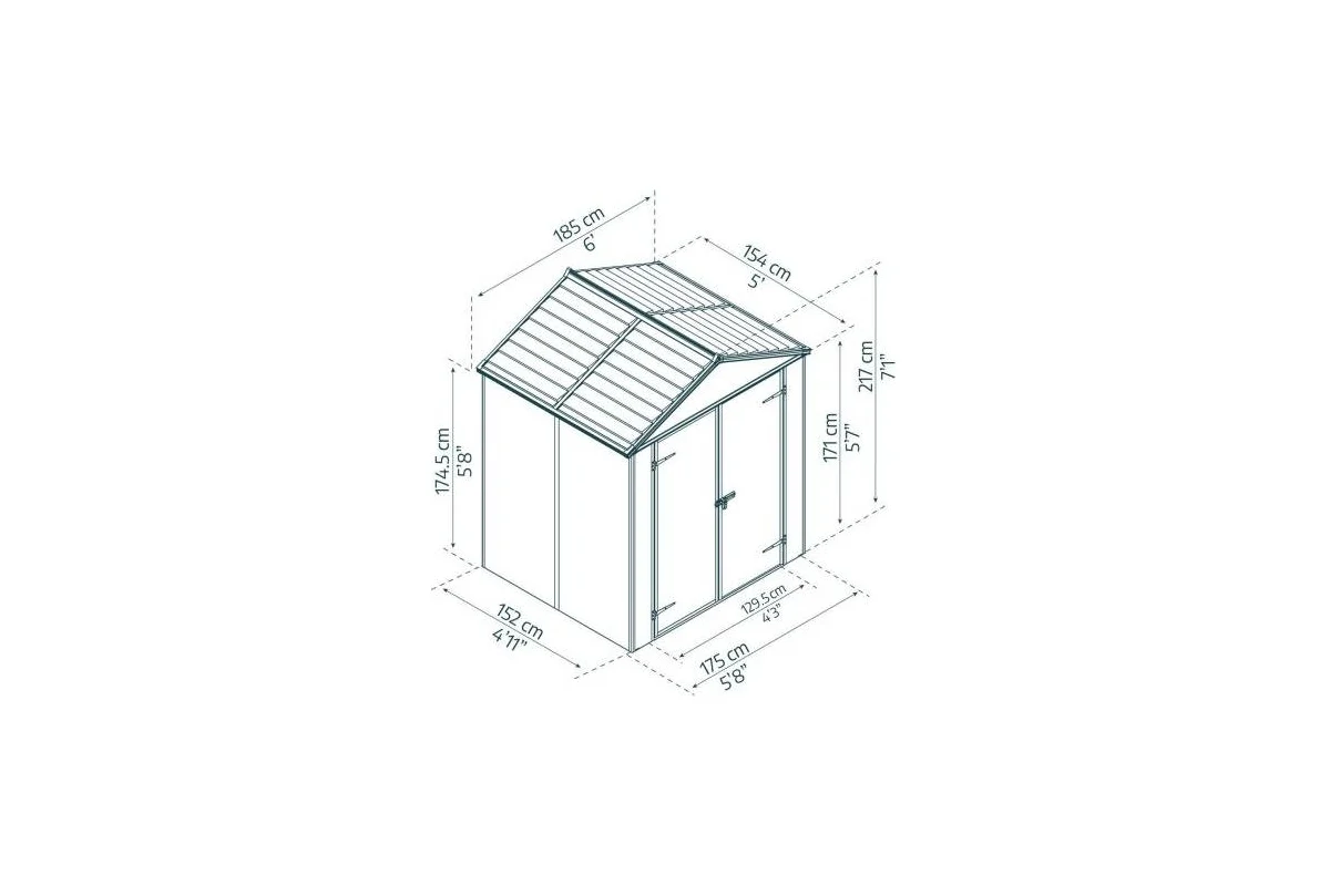 Хозблок RUBIKON 6x5 темно-серый