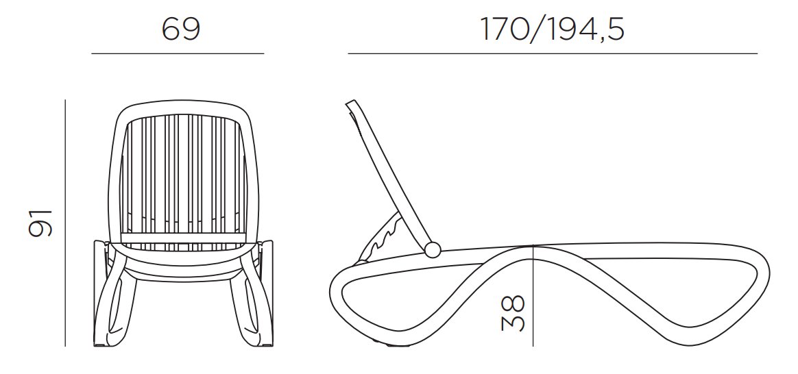 Шезлонг-лежак пластиковый Tropico
