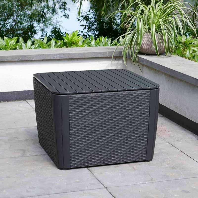 Стол-сундук LUZON PLUS FLAT WICKER GRAPHITE 115 L