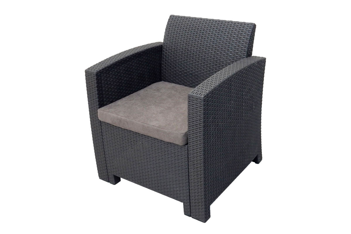 Кресло (2шт.) b:rattan Arizona, антрацит (2 подушки)