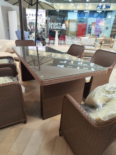 Комплект обеденной плетеной мебели Barcelona