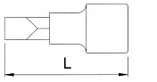 Головка торцевая 1/4" с вставкой Прямой (Шлиц - SL) Licota   3
