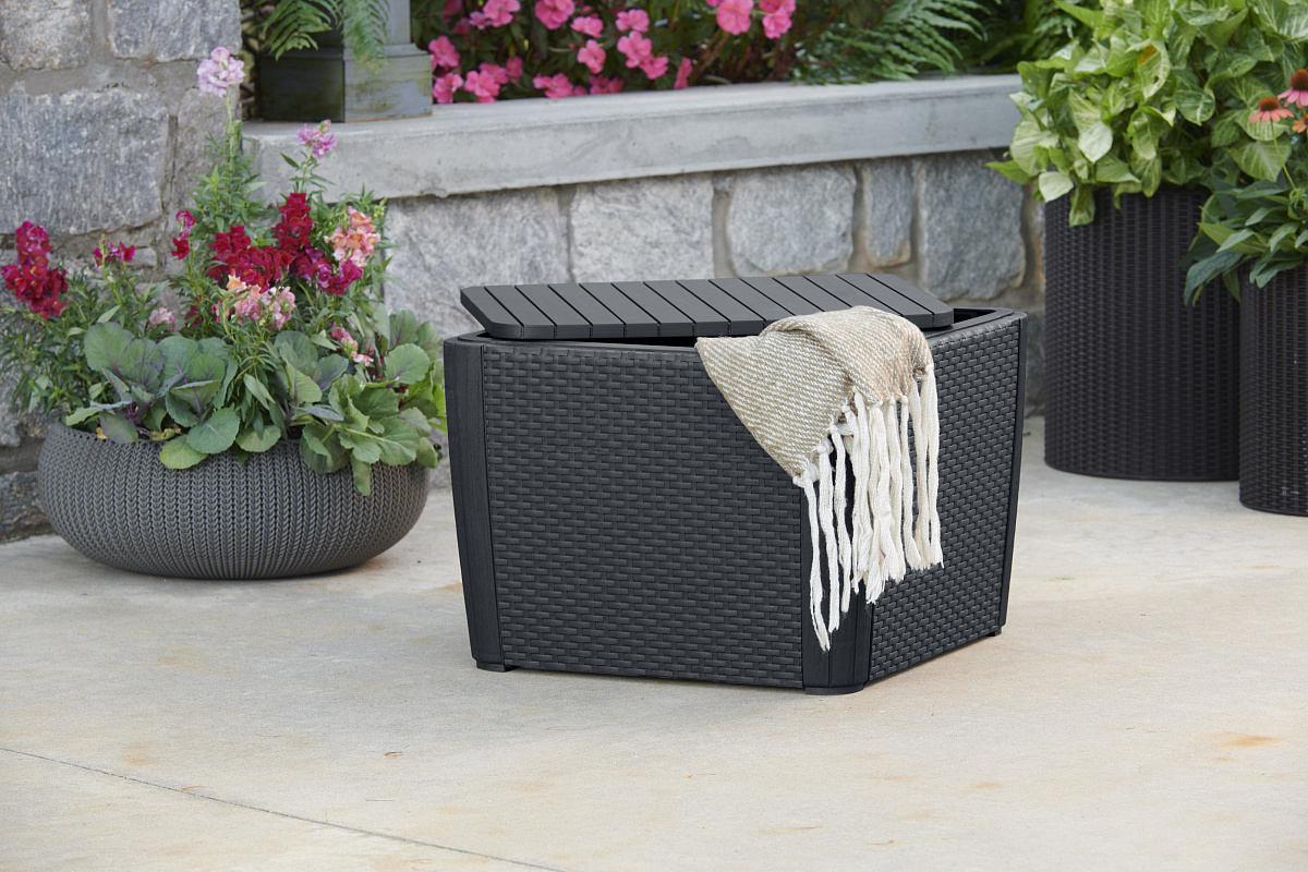 Стол-сундук Лузон Плюс (Luzon Plus Flat Wicker), графит 17208454