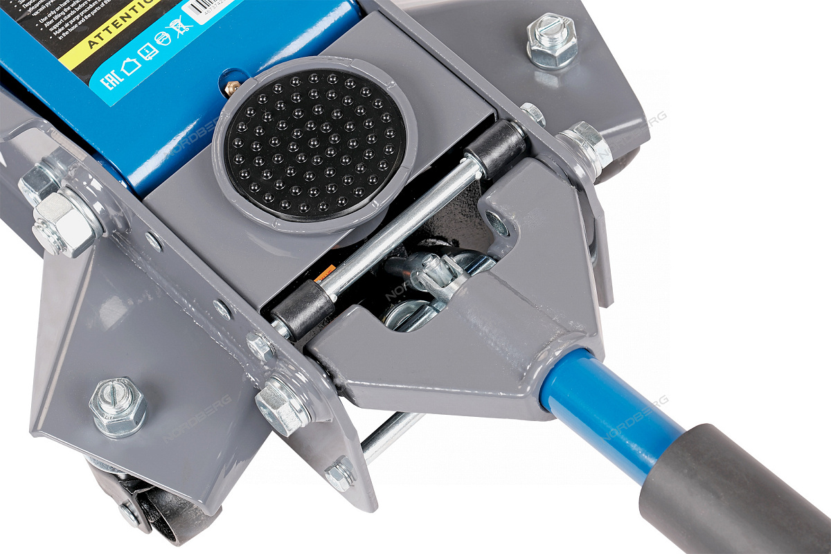 Домкрат подкатной 2 / 3 т с изменяемой высотой подхвата и регулируемой проставкой