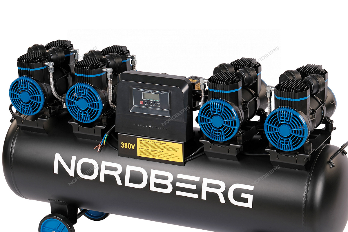 Компрессор безмасляный 380 В, ресивер 120 л, 1000 л/мин