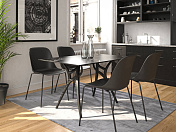 Прямоугольный стол Ivy-L, Слоновая кость черная ножка WHITE MARBLE 80x140 cm Tilia  101012765  1