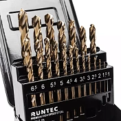 Набор сверл по металлу 1-10 мм, HSS-Co5, 19 предметов Runtec  RT-DSCB19 2