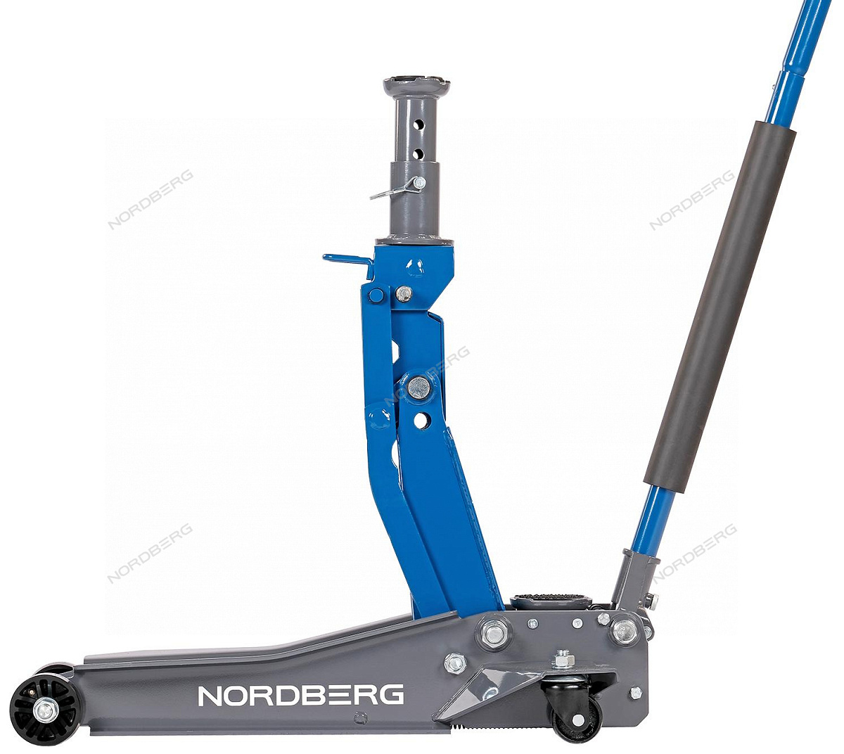 Домкрат подкатной 2 / 3 т с изменяемой высотой подхвата и регулируемой проставкой