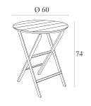 Стол пластиковый складной Helen Folding Table Ø60