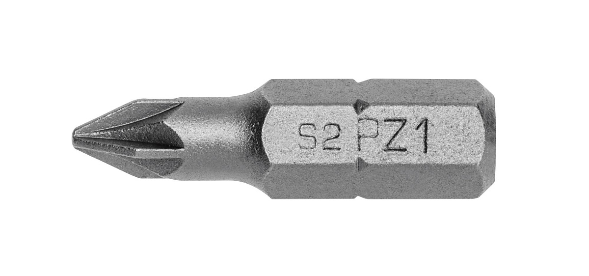 HOEGERT Биты PZ1 25 мм, сталь S2, PROFI, 5 шт.