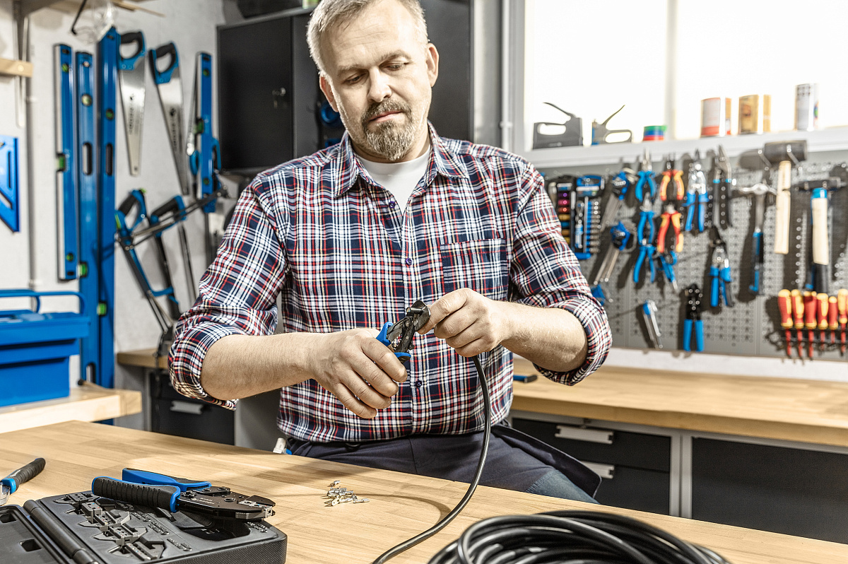 Пресс- клещи для обжима проводов со сменными матрицами, 6 шт.