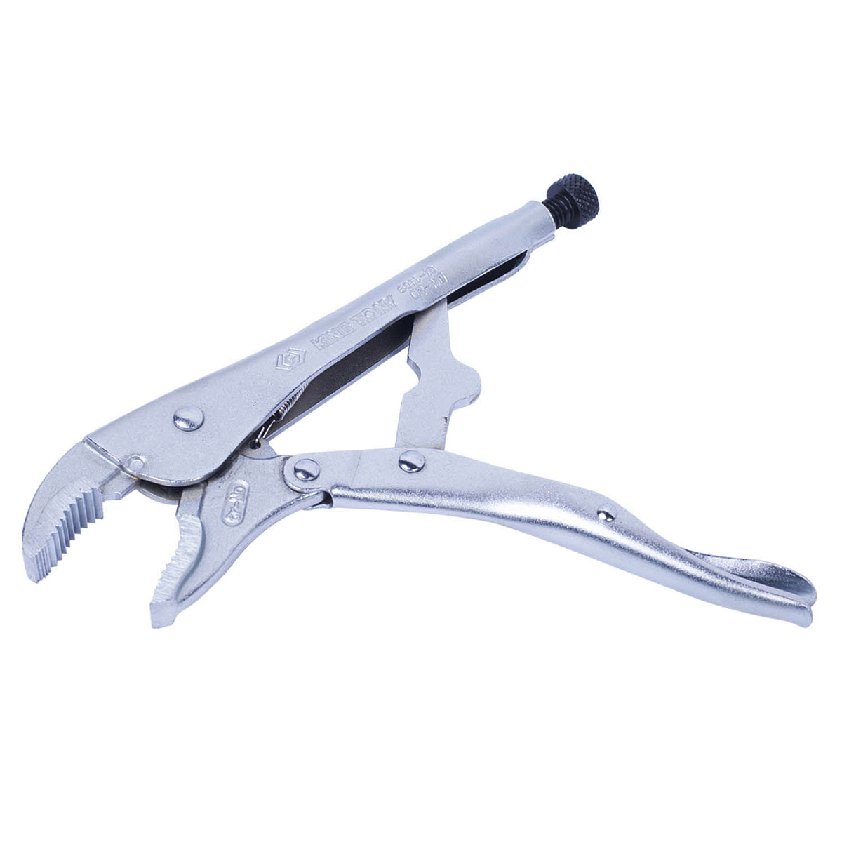 Зажим с фиксатором 250 мм, с закругленными губками 